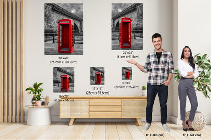 Red Phone Booth: London Bridge Photography Wall Art