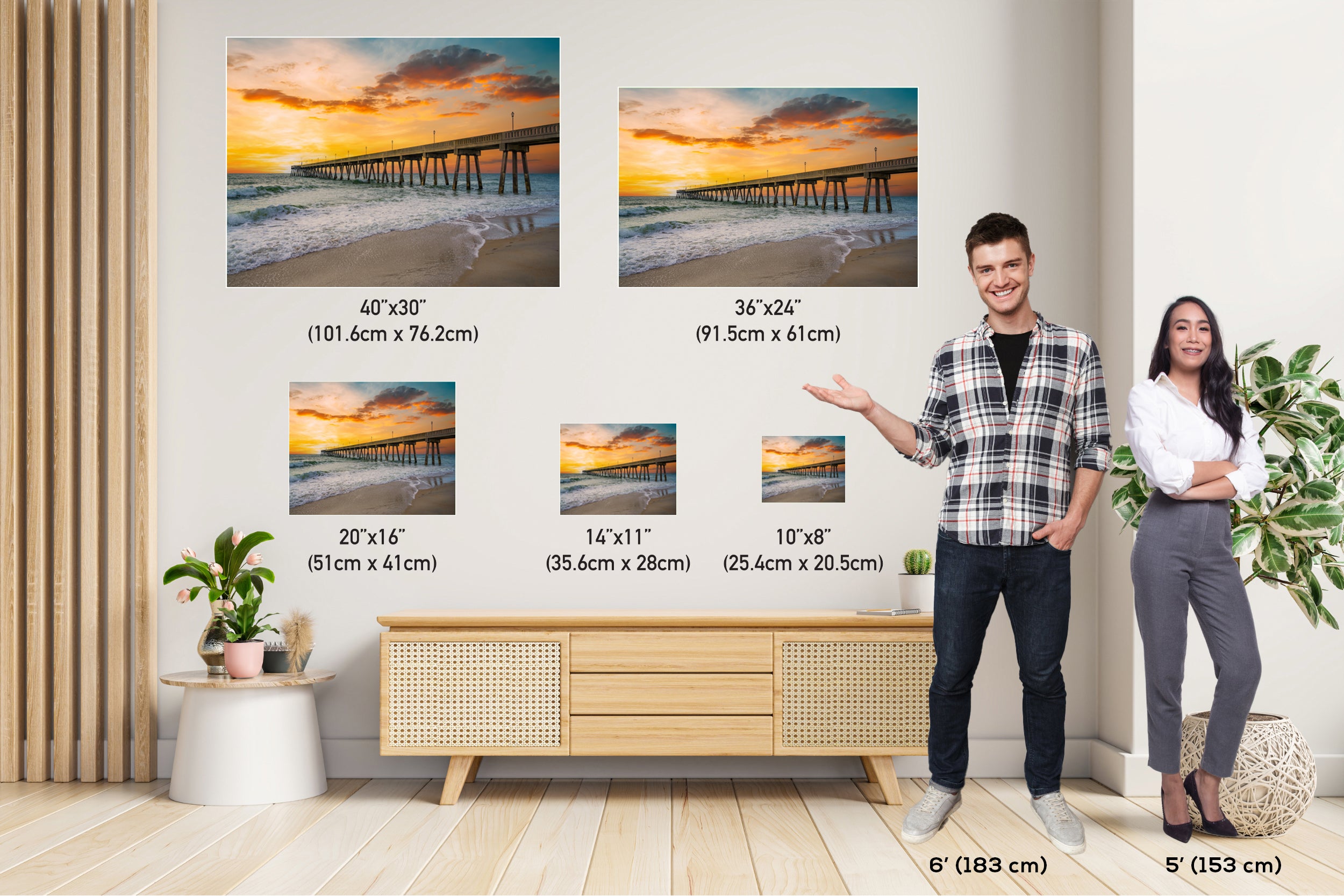 Seaside Renewal: Wrightsville Beach Photography North Carolina Seascape Wall Art Ocean Sunrise Metal Canvas Print