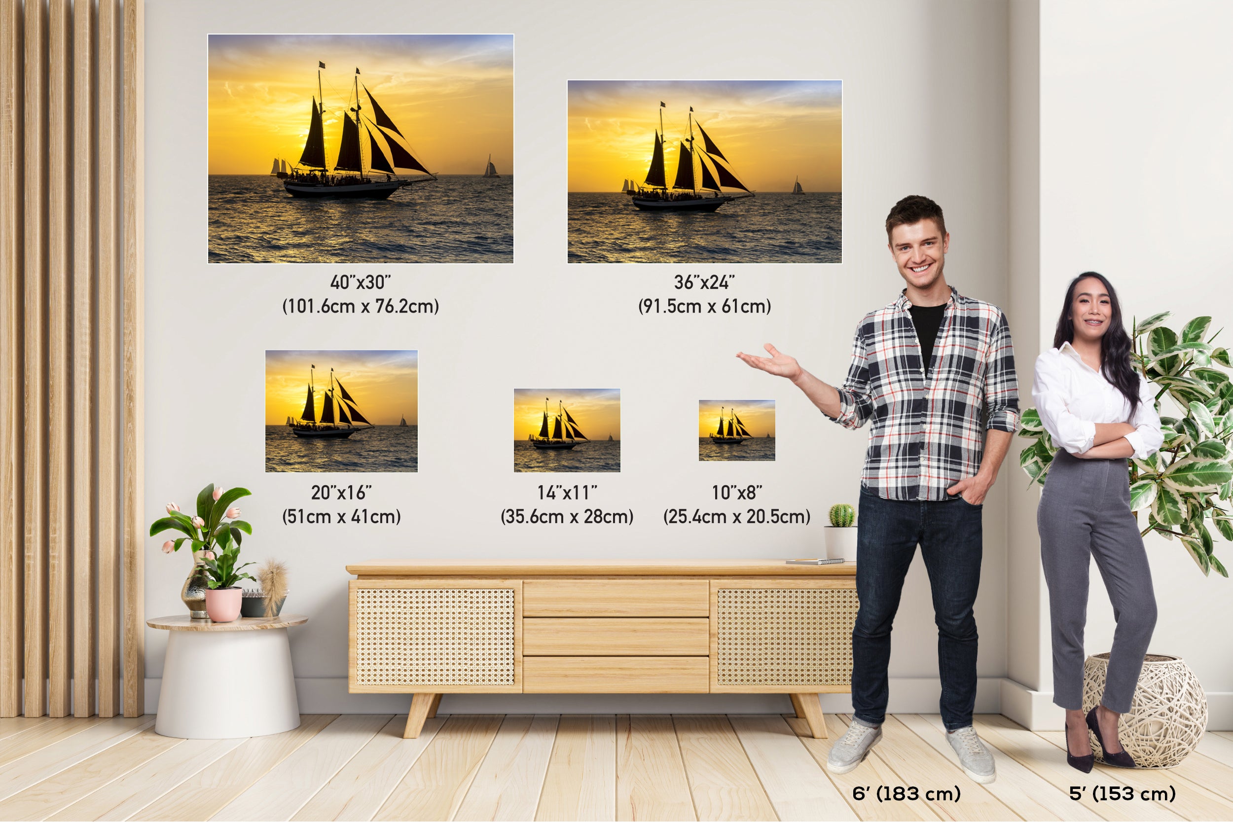 Sailing into Twilight: Sunset Cruise Key West Florida Seascape Home Decor Wall Art Nautical Print