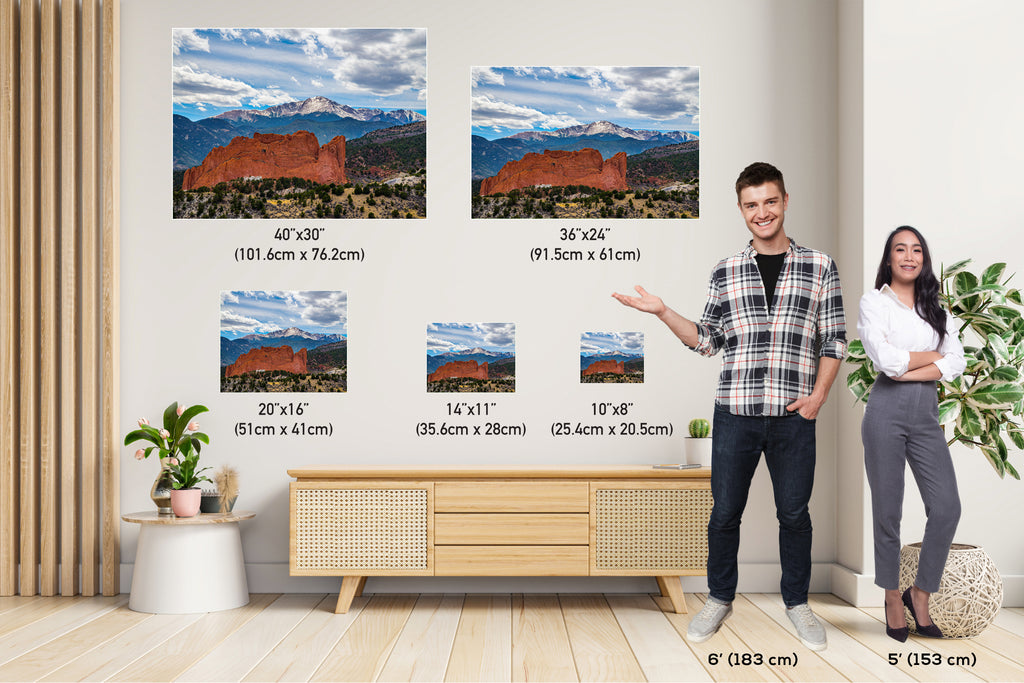 Legends Unveiled: Garden of the Gods and Pikes Peak Colorado Springs Landscape Wall Art Print