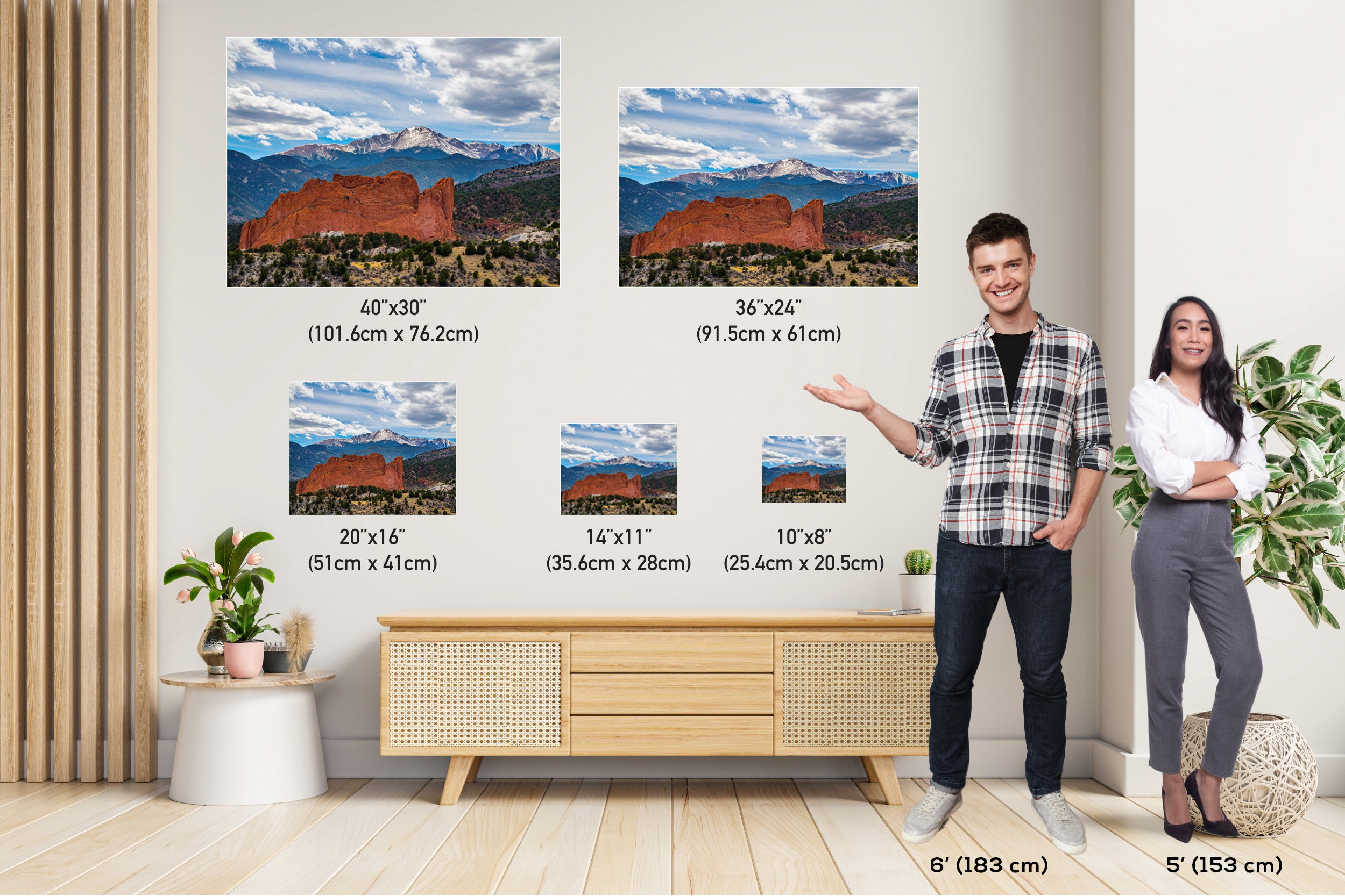 Legends Unveiled: Garden of the Gods and Pikes Peak Colorado Springs Landscape Wall Art Print