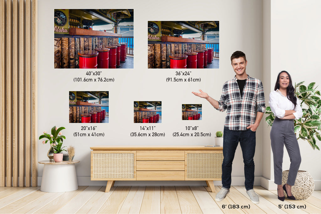 Maui Bar Art Print: Lahaina Hawaii Travel Photography Wall Decor