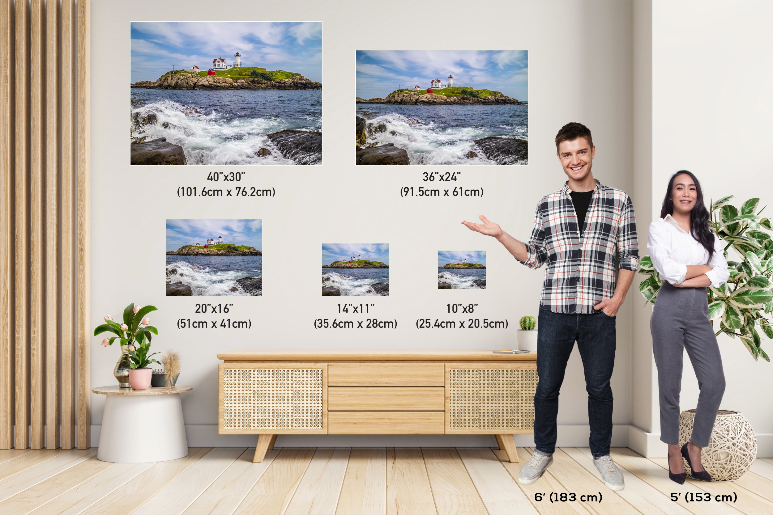 Beacon of Beauty: Nubble Lighthouse Cape Neddick Nautical Photography Print Wall Art