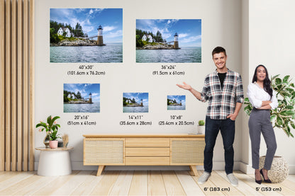 Coastal Charm: Isle au Haut Lighthouse Acadia National Park Nautical Print Wall Art