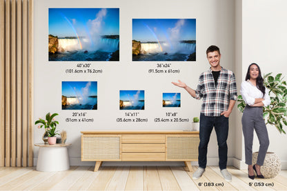 Niagara Falls Rainbow Art – Double Rainbow Photo Canvas | Ontario Waterfall Print