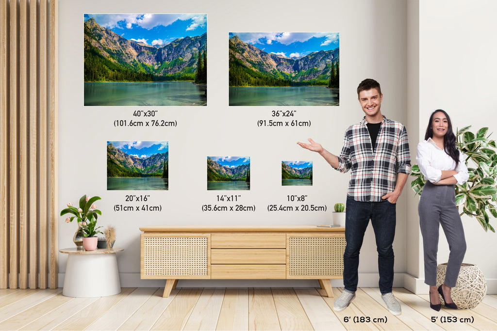 Veiled Tranquility: Avalanche Lake in the Heart of Glacier National Park Wall Art