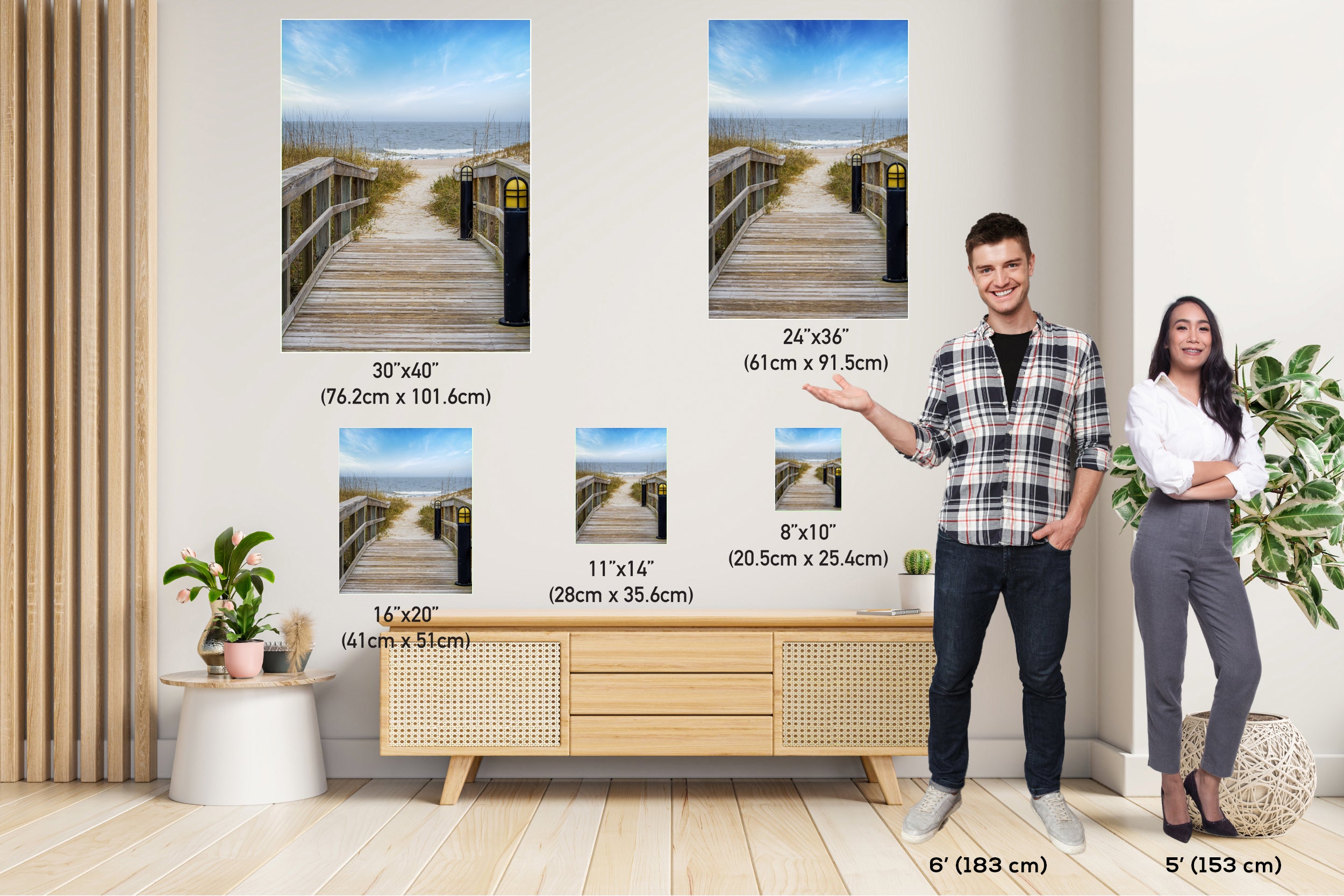 Trail to Paradise: Wooden Pathway to the Beach Florida Seascape Photography Amelia Island Canvas Print Wall Art