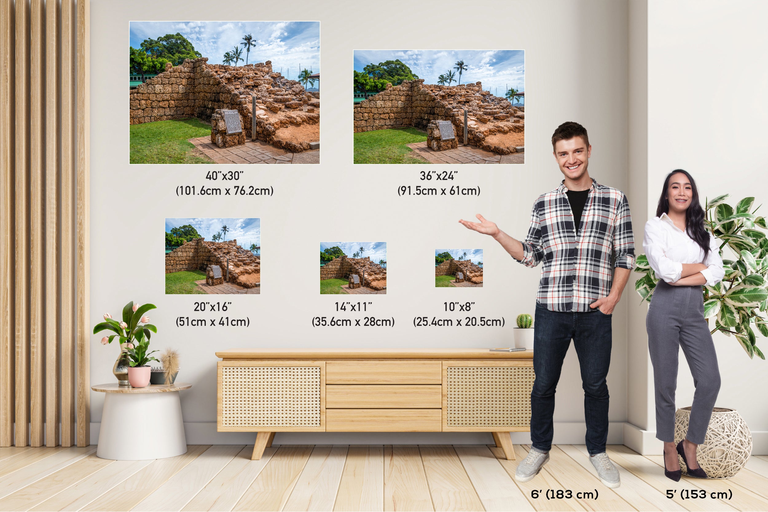 The Old Fort: Maui Lahaina Historic Print Hawaii Travel Wall Art