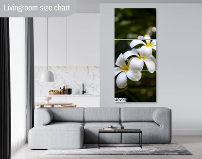 Island Elegance: Hawaiian White Plumeria Flower Photography Wall Art Nature Canvas Print
