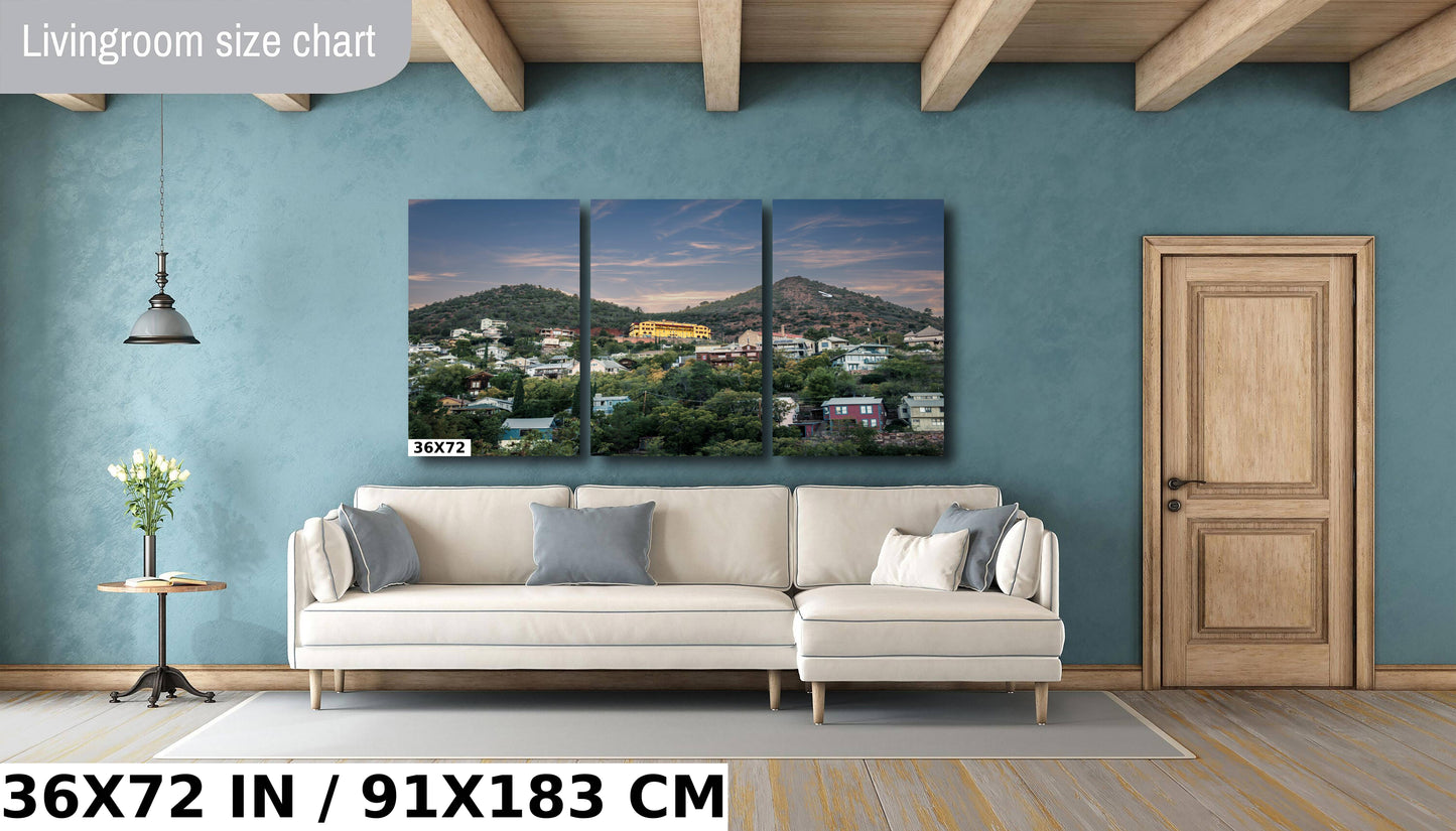 Mountain Top Town: Jerome, Arizona Photography Wickedest Town Landscape Metal Canvas Print Wall Art