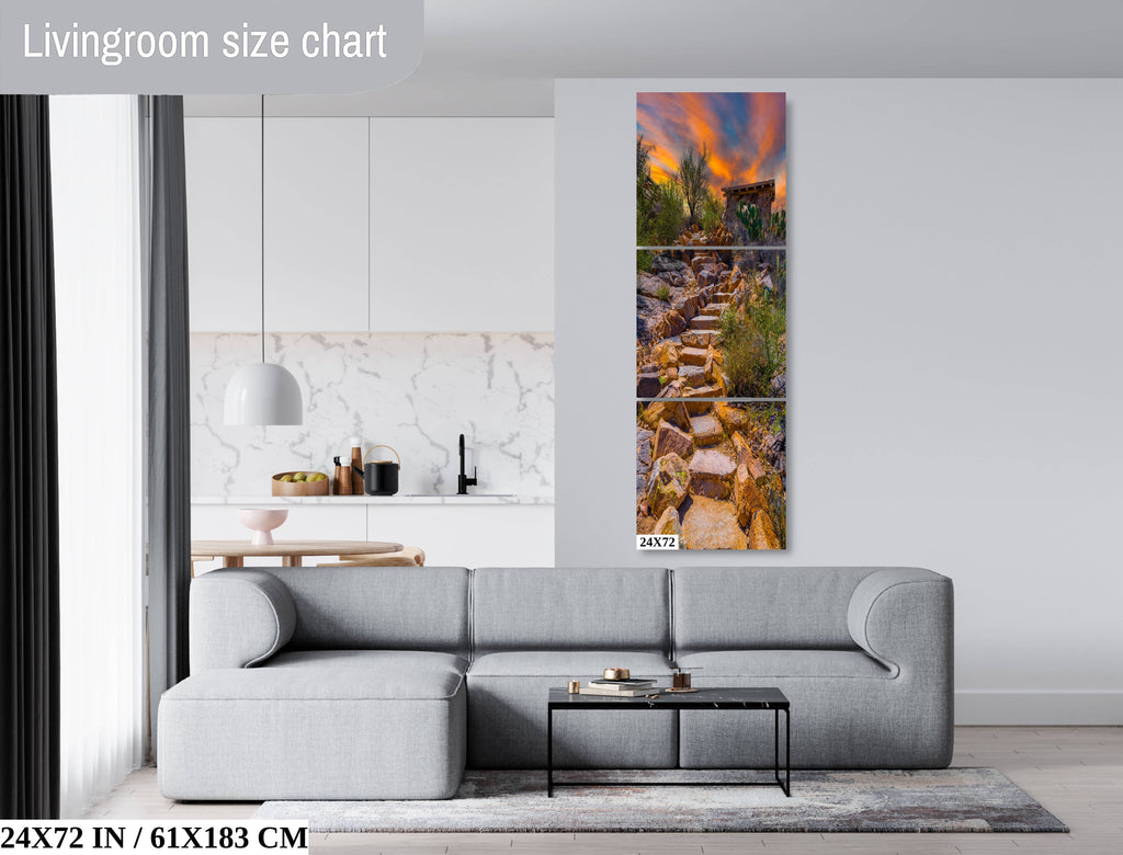 Mystique of Stone Stairs: Saguaro National Park Tucson Arizona Portrait Desert Photography Wall Art