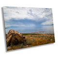 Nature's Cleansing: Rainy Splendor at the Great Salt Lake Photography Wall Art Print
