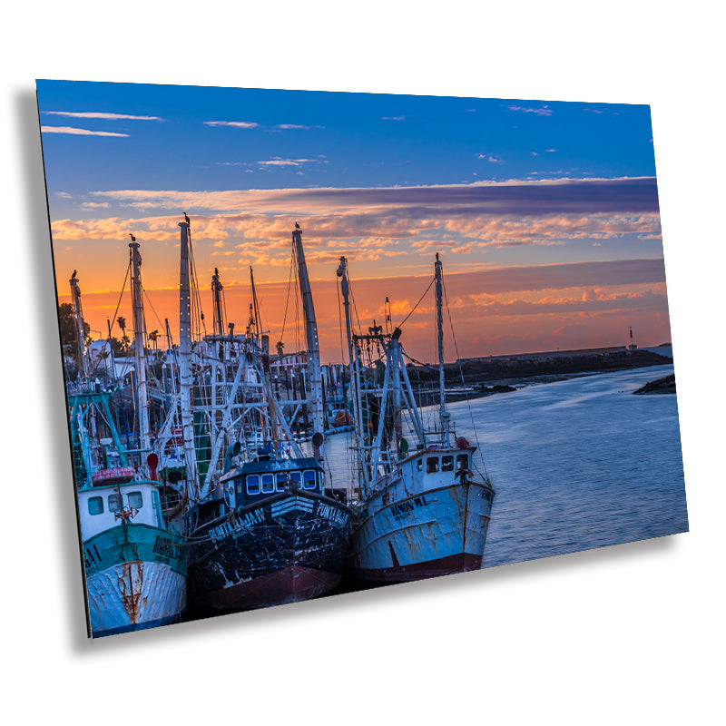 Puerto Peñasco Fishing Boats - Nautical Canvas Print | Vibrant Harbor Scene Wall Art