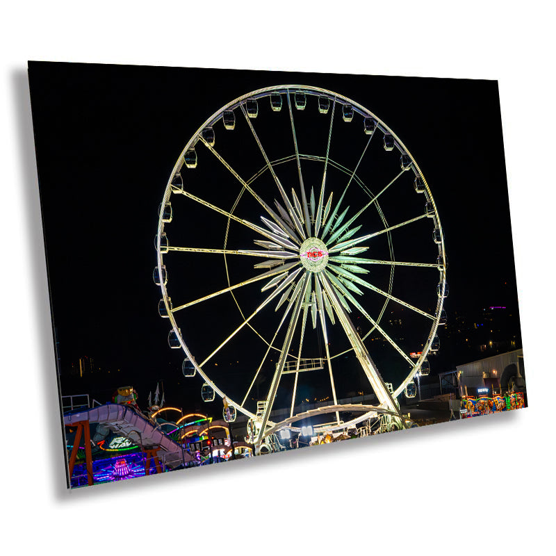 Arizona State Fair Ferris Wheel Night: Neon Carnival Photography Wall Art