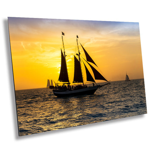 Sailing into Twilight: Sunset Cruise Key West Florida Seascape Home Decor Wall Art Nautical Print