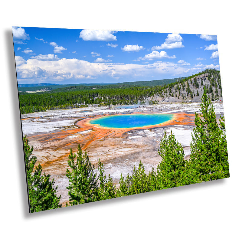Steamy Kaleidoscope: Grand Prismatic Spring Yellowstone National Park Nature Landscape Art Print