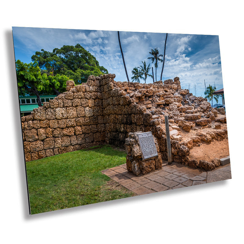 The Old Fort: Maui Lahaina Historic Print Hawaii Travel Wall Art