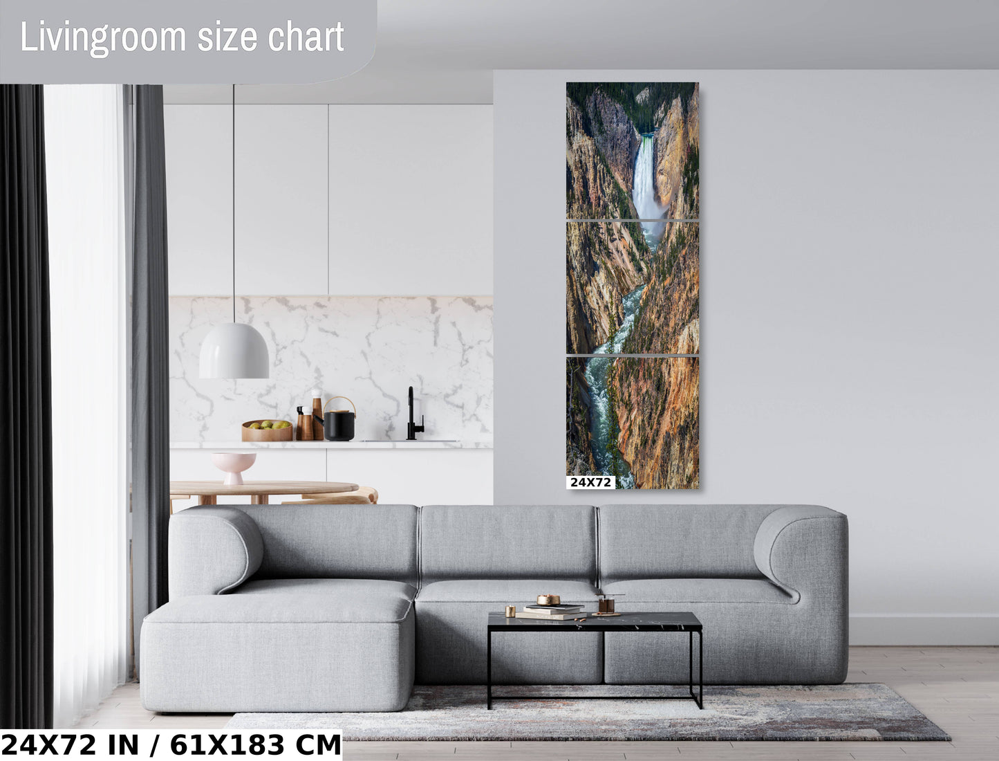 The Earth's Crescendo: Yellowstone Lower Falls Wall Art Decor Wyoming Poster