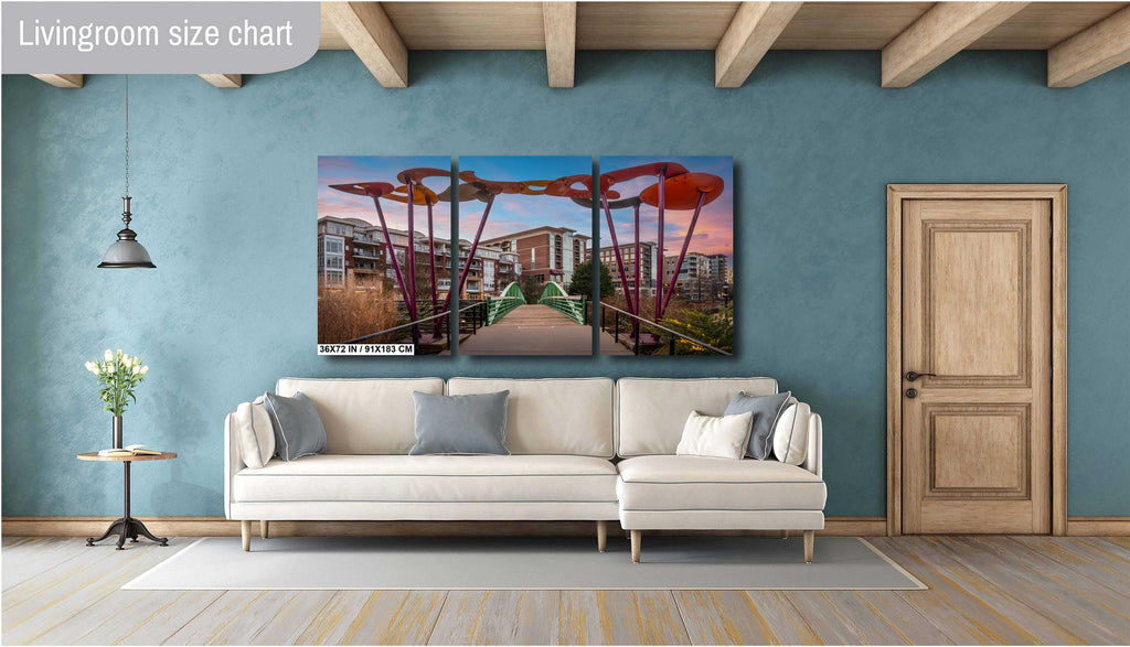 Greenville’s Liberty Pedestrian Bridge: Falls Park Greenville South Carolina Print Wall Art Photography Aluminum/Acrylic/Metal/Canvas