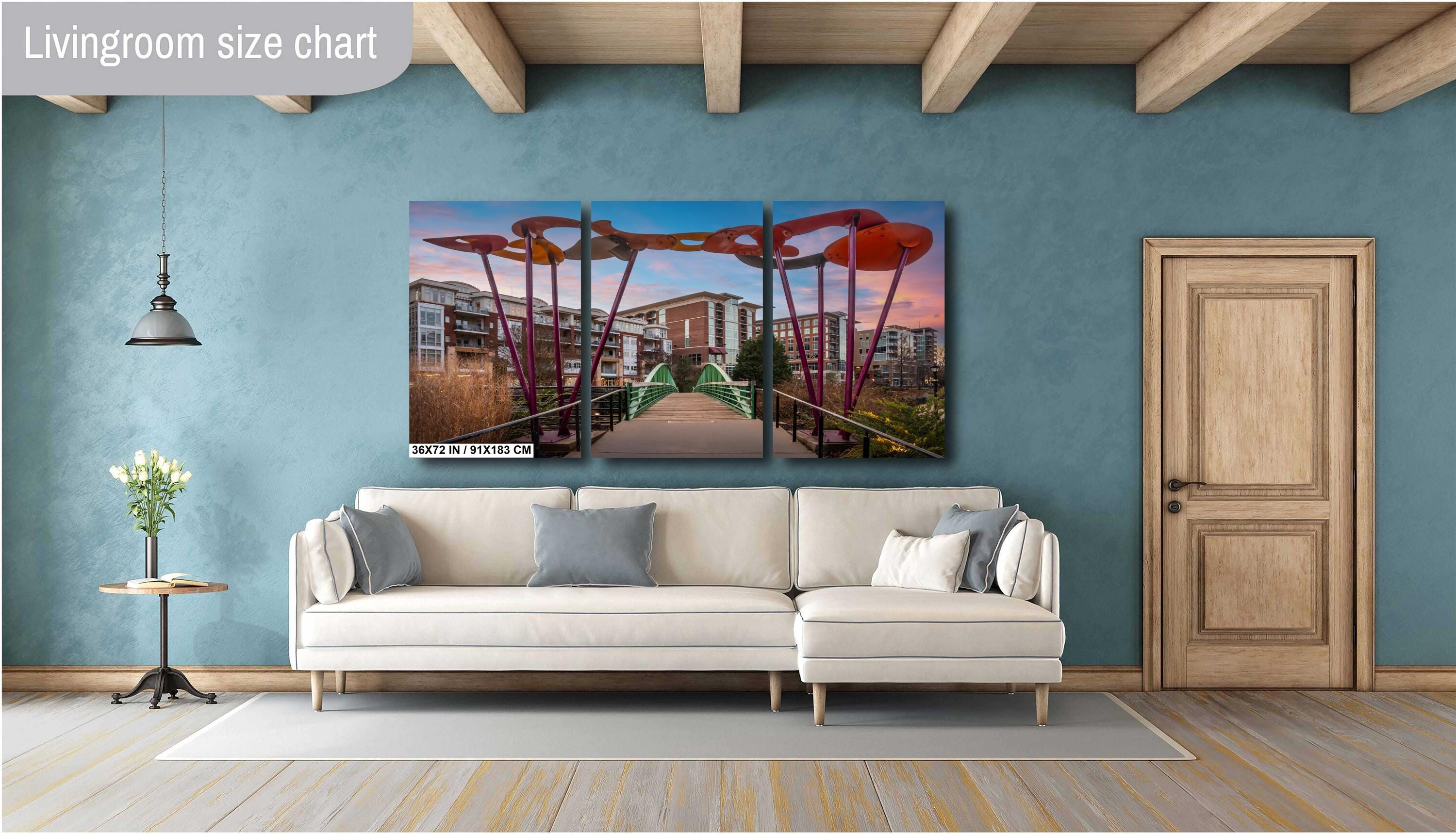 Greenville’s Liberty Pedestrian Bridge: Falls Park Greenville South Carolina Print Wall Art Photography Aluminum/Acrylic/Metal/Canvas