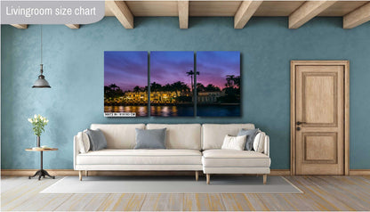 Miami Waterfront Mansion at Sunset: Biscayne Bay Florida Print Wall Art Beach Photography Aluminum/Acrylic/Metal/Canvas Hanging Decor