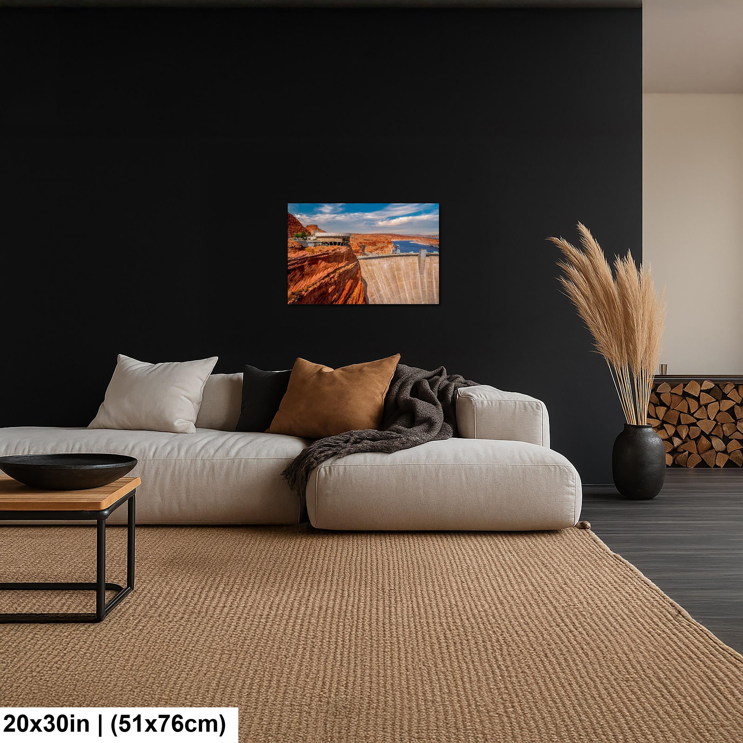 Glen Canyon Dam Overlooking Lake Powell Arizona Photography Print, Red Rock Desert Wall Art