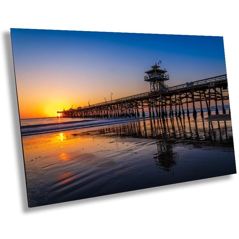 San Clemente Pier Sunset Print: Golden Hour Seascape Photography