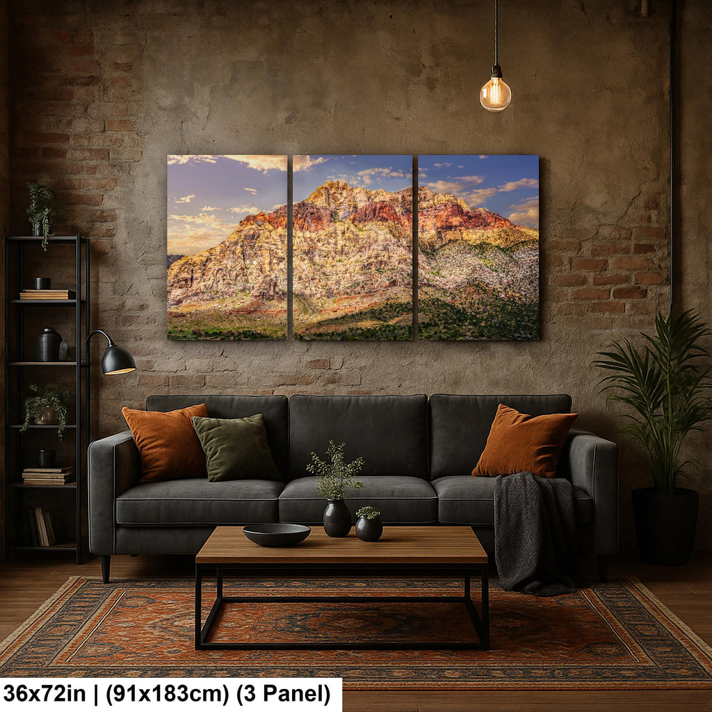 Red Rock Canyon Mountain Landscape at Sunset, Las Vegas Nevada Photography Print