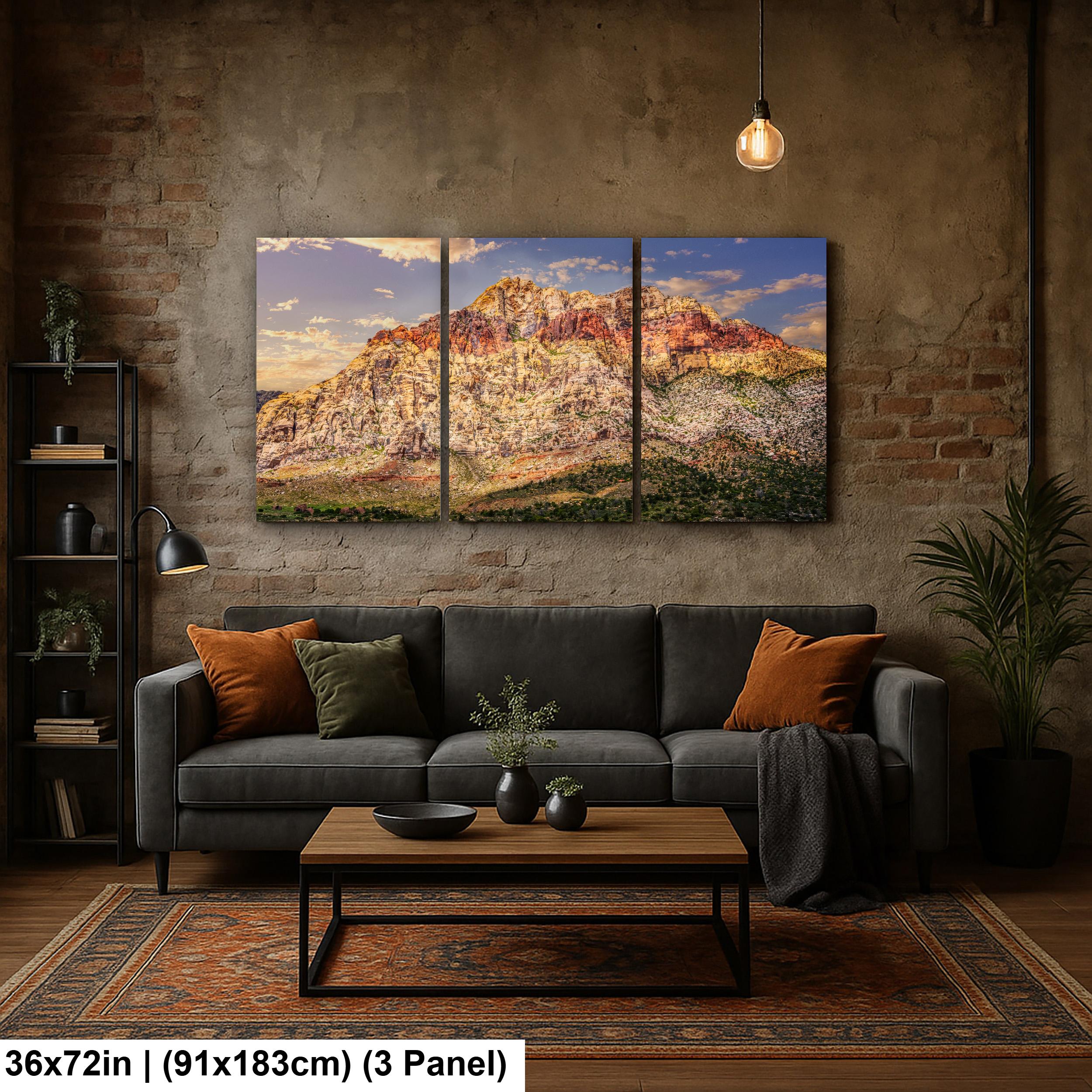 Red Rock Canyon Mountain Landscape at Sunset, Las Vegas Nevada Photography Print