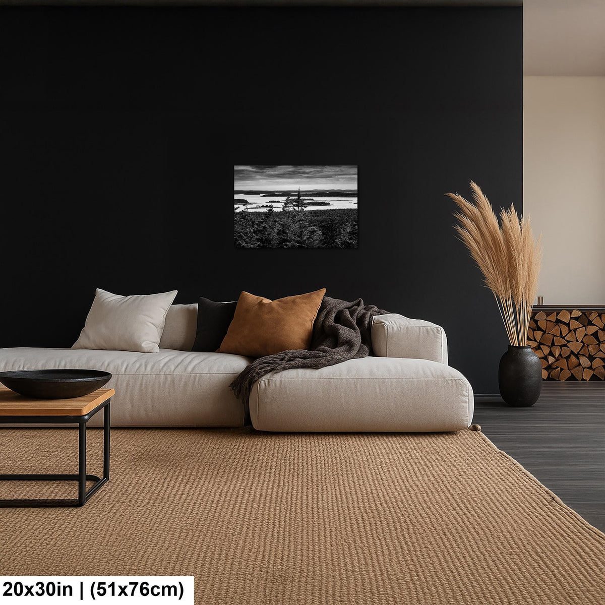 Beyond the Pines: Acadia National Park Maine Islands Black White Wall Art