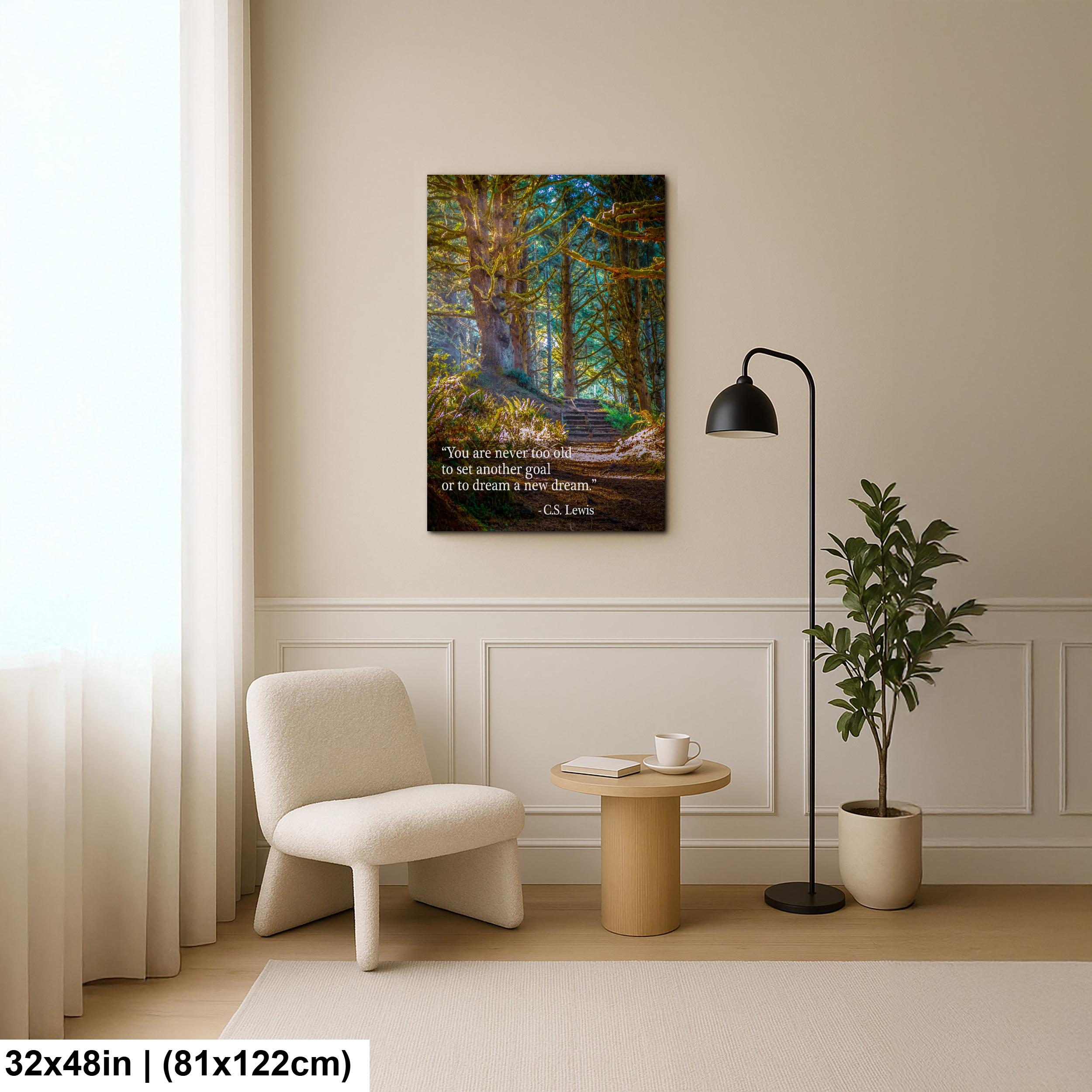 C.S. Lewis Wall Art – Inspirational Quote Print | Forest Path Photography Decor