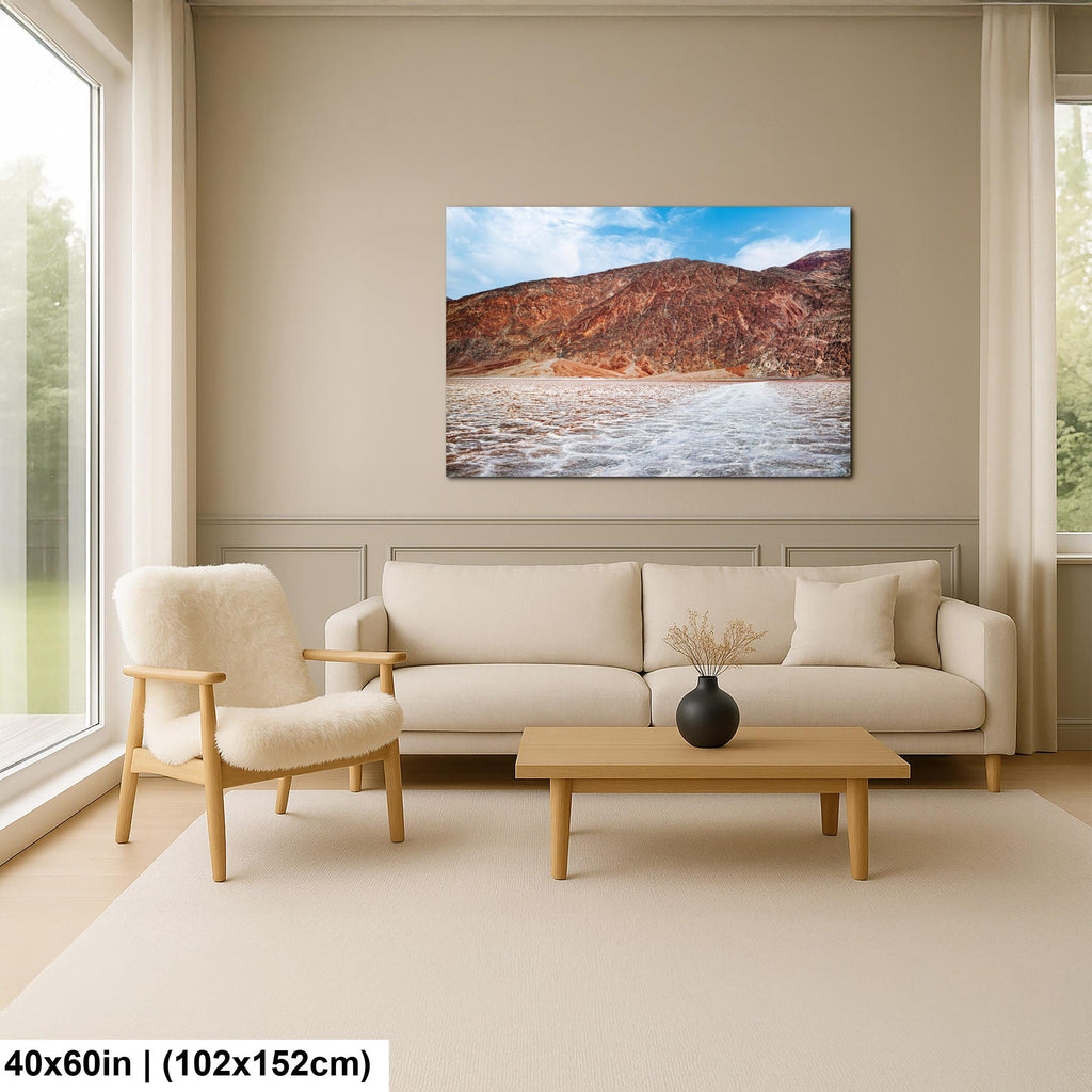 Badwater Basin Salt Flats and Black Mountains Death Valley California Photography Print
