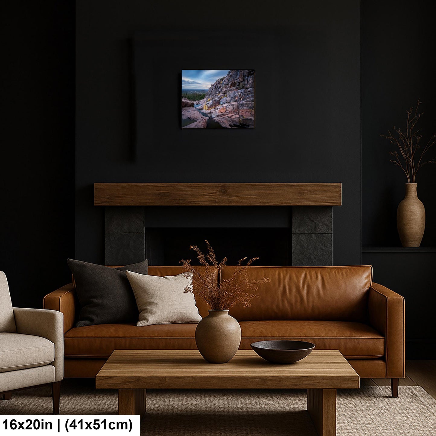 Arizona Petroglyph Print: Superstition Mountains Rock Art Wall Decor