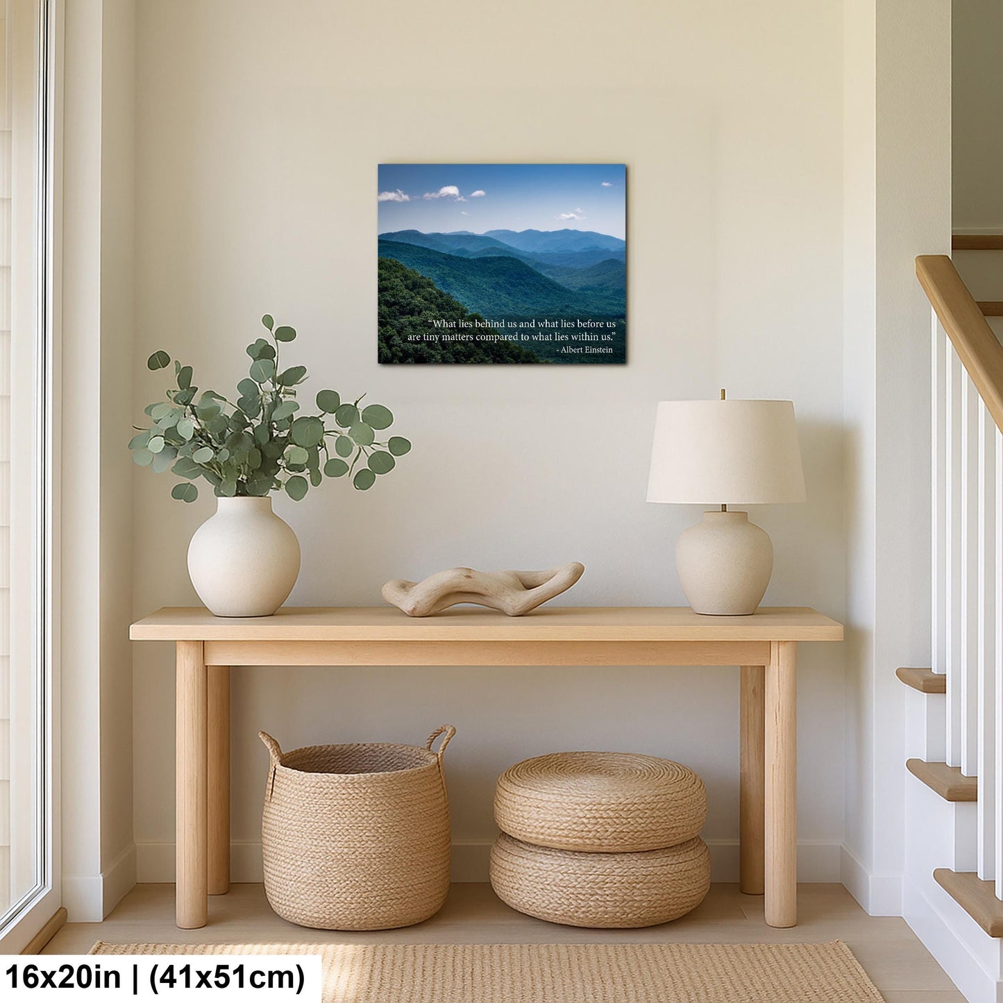 Ralph Waldo Emerson Motivational Wall Art for Inner Strength and Reflection, Mountain Landscape Photography Print for Home or Office Decor