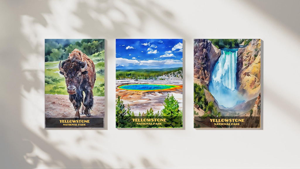 Bryce Canyon National Park Poster: Watercolor Style Hoodoos, Utah Landscape, Retro Wall Art