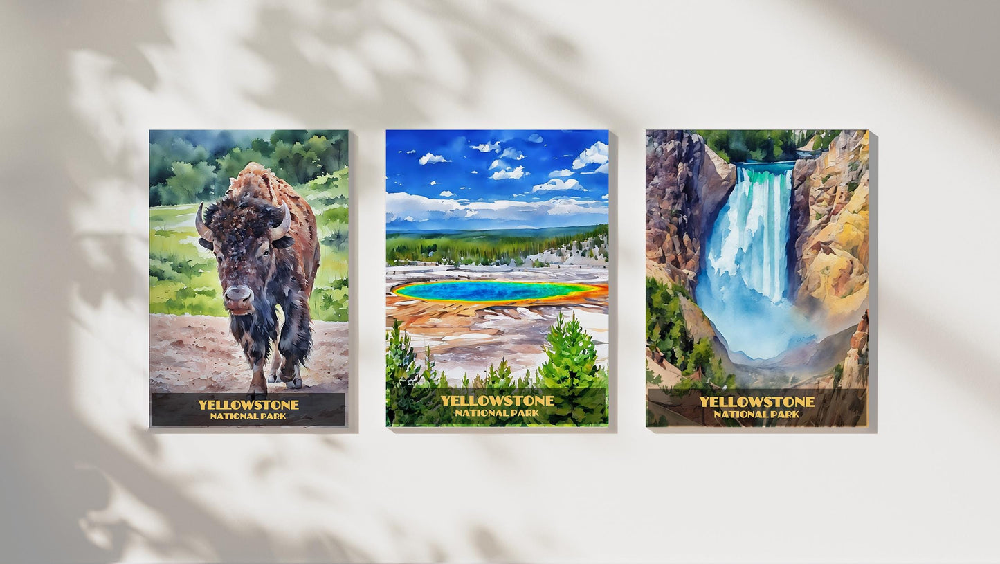 Bryce Canyon Poster - Watercolor Stylized Print | Utah Landscape Decor Metal Wall Art