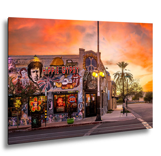 Tucson Mural - Hippie Gypsy at Sunset, Arizona Street Art Photography Print