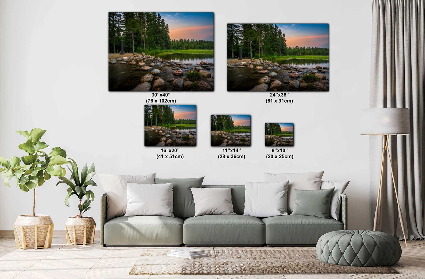 Itasca State Park Minnesota Headwaters of the Mississippi River Photo Print, Sunset Lake Forest Nature Wall Art Metal Canvas Photography