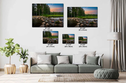 Itasca State Park Minnesota Headwaters of the Mississippi River Photo Print, Sunset Lake Forest Nature Wall Art Metal Canvas Photography