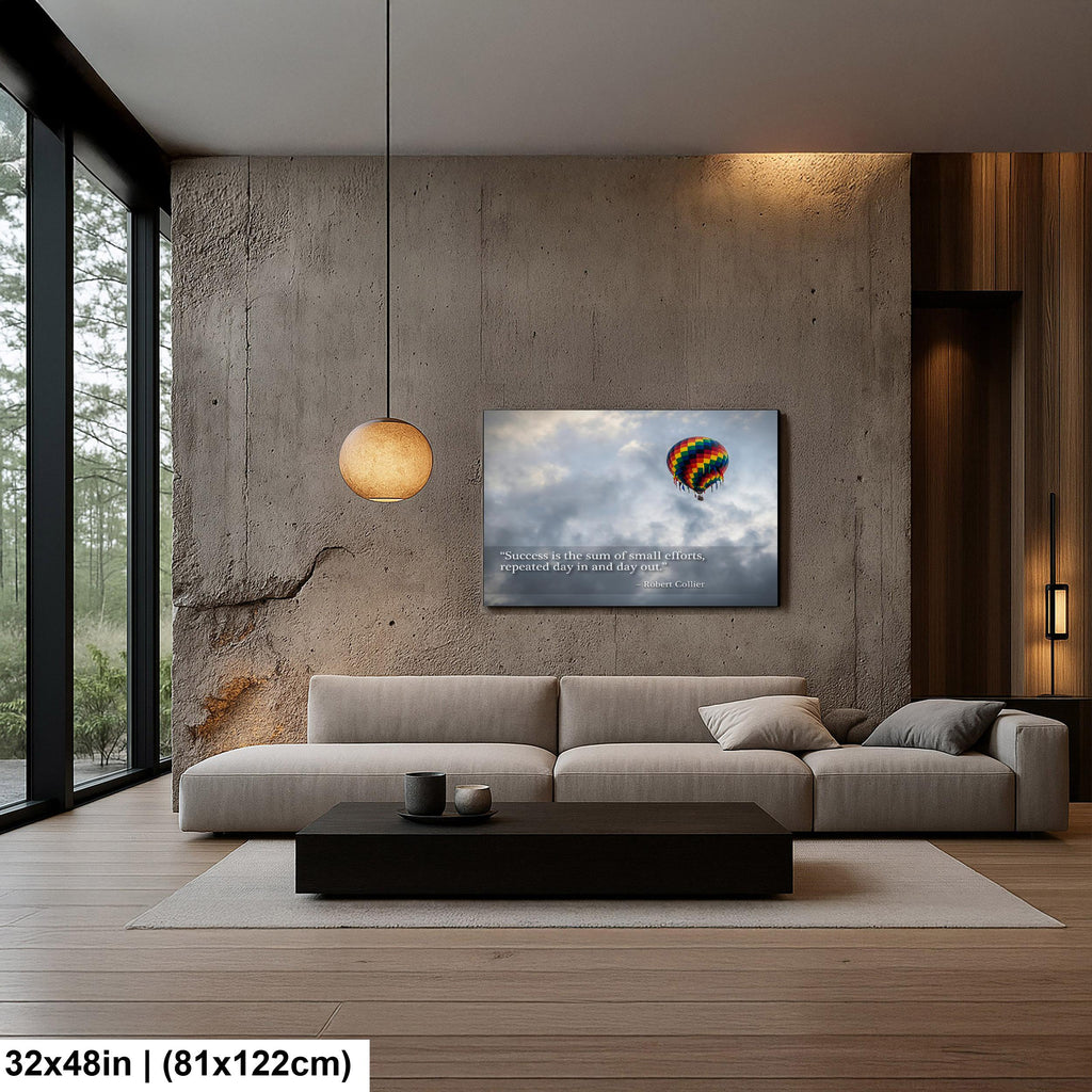 Motivational Wall Art - Hot Air Balloon Print | Persistence Artwork for Office Wall Decor