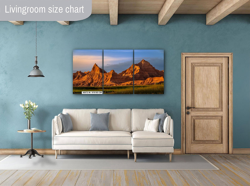 Badlands National Park: Spire Peaks Golden Hour, South Dakota Photography Wall Art