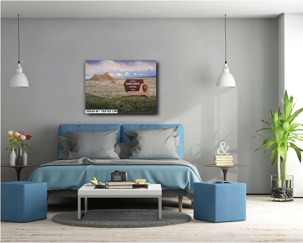 Badlands National Park Entrance Sign: South Dakota Photography Wall Art
