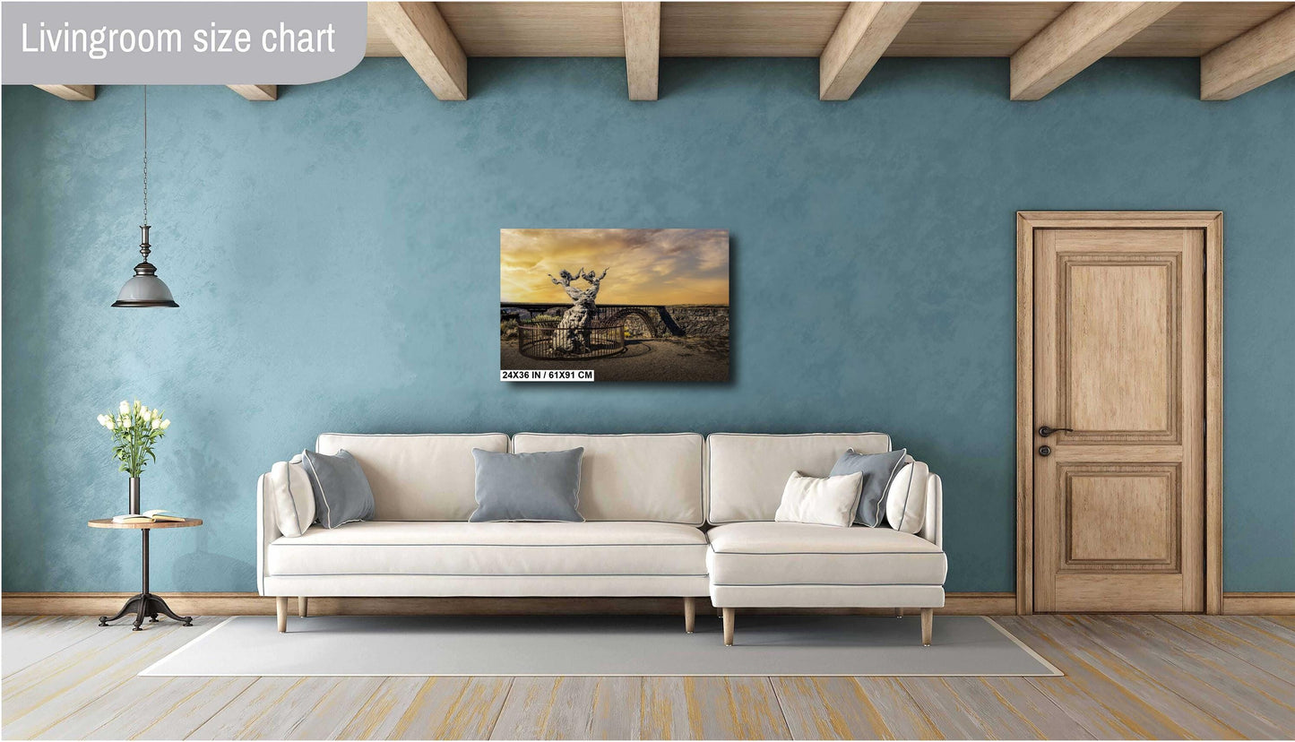 Twin Falls Idaho Print: Perrine Bridge & Twins Statue Landscape Photography