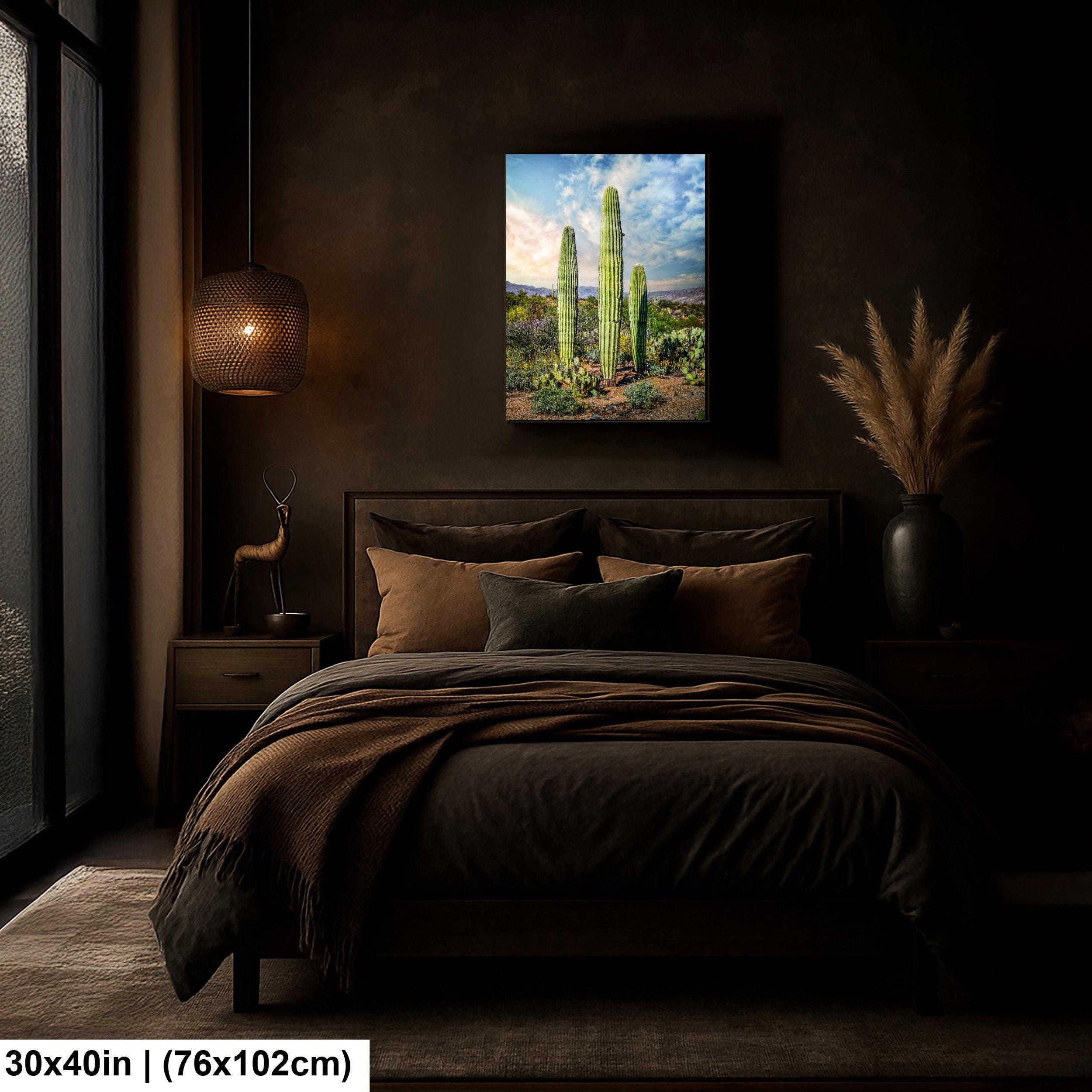 Towering Saguaros and Desert Sky, Saguaro National Park Tucson Arizona Photography Print