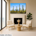 Panoramic Saguaro Desert Landscape, Tucson Arizona Photography Print, Southwest Wall Art, Cactus Decor, Desert Mountain View