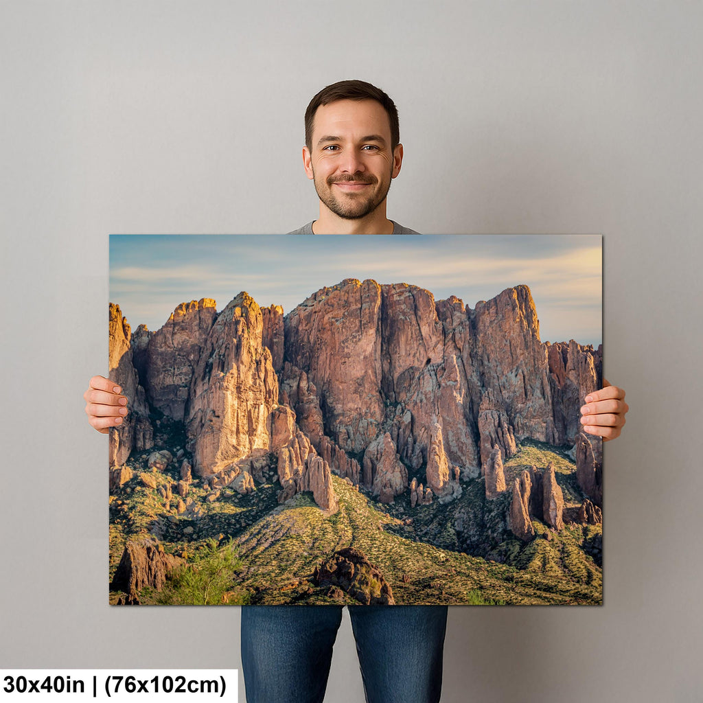 Superstition Mountains Desert Landscape, Lost Dutchman State Park Apache Junction Wall Arty Print