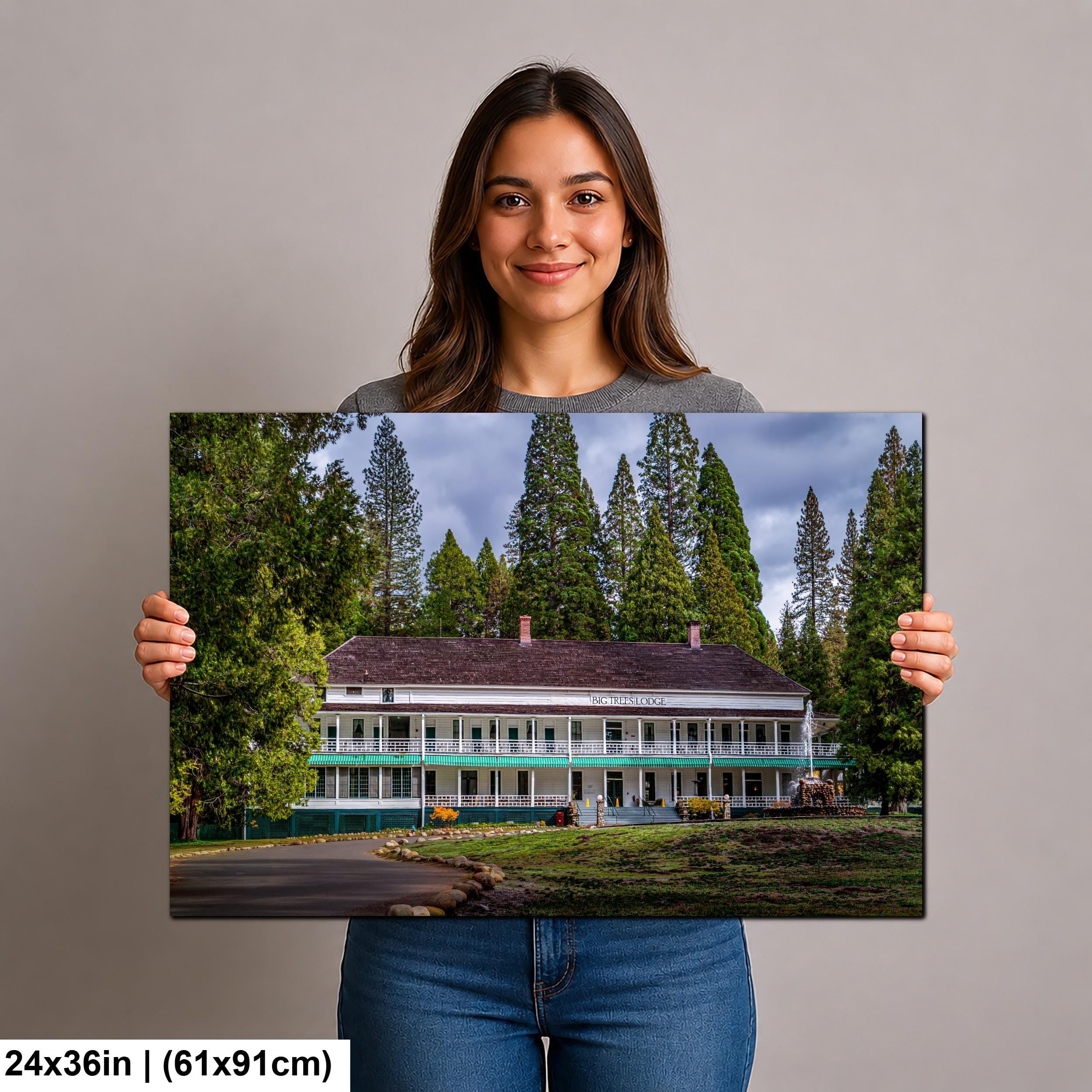 Big Trees Lodge Yosemite Photography Print, Historic Victorian Hotel, Sierra Nevada California Wall Art Decor