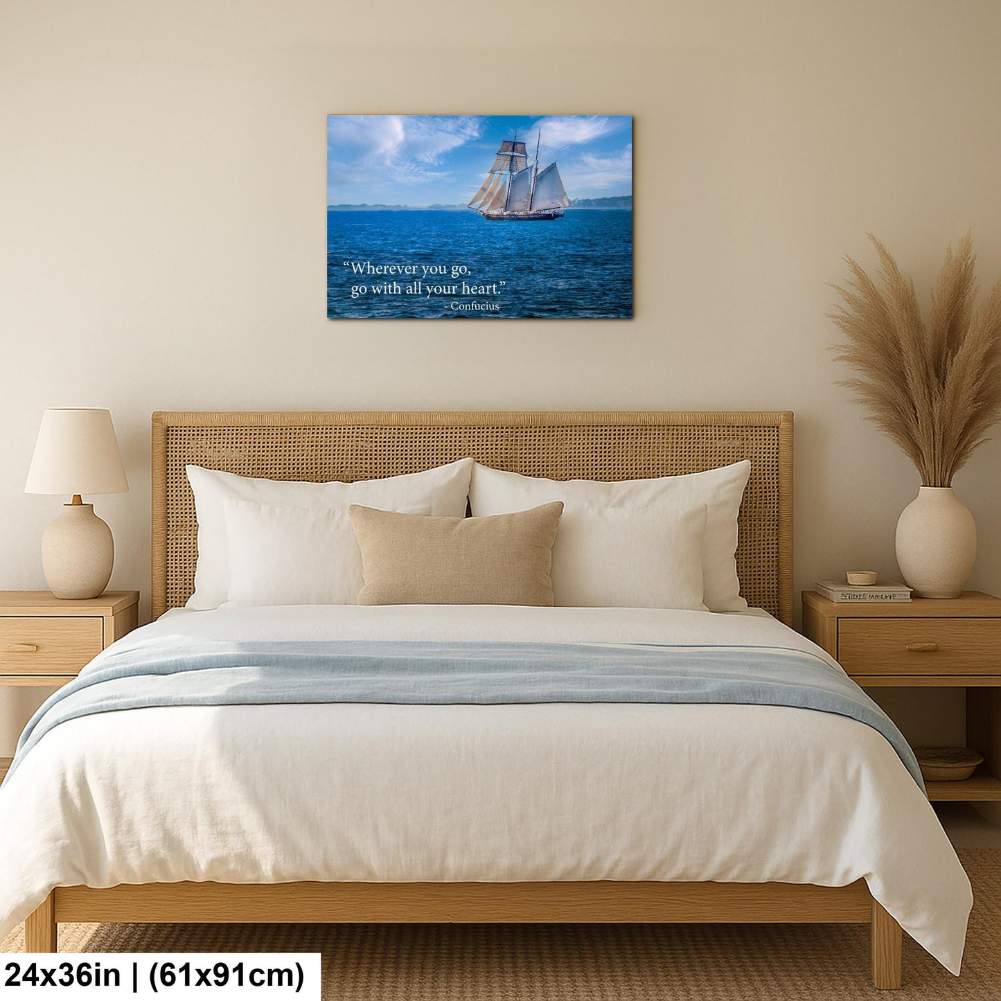 Confucius Wherever You Go Tall Ship Motivational Photography Print