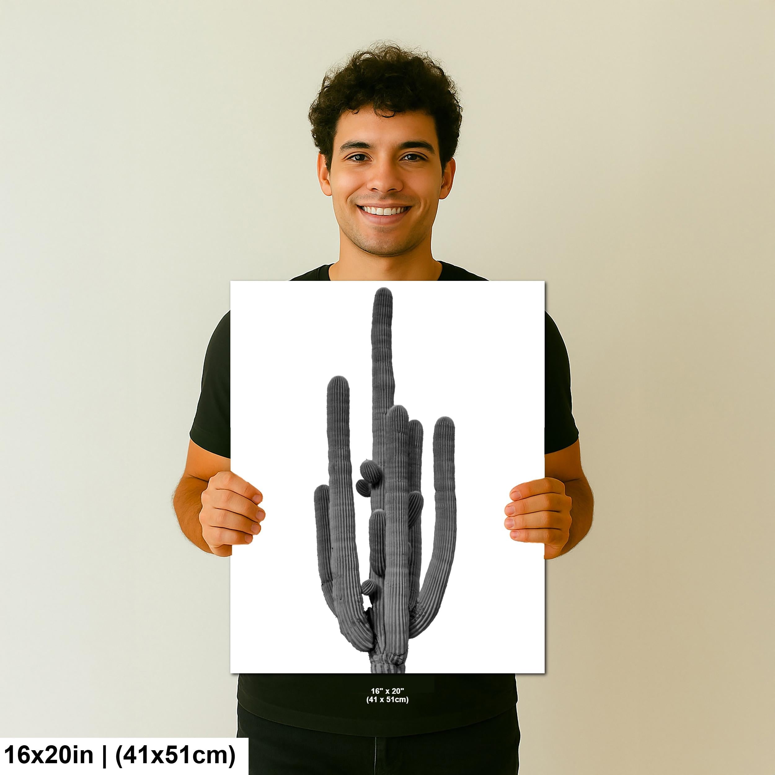 Joshua Tree Cholla Cactus Print: Black and White Desert Photography