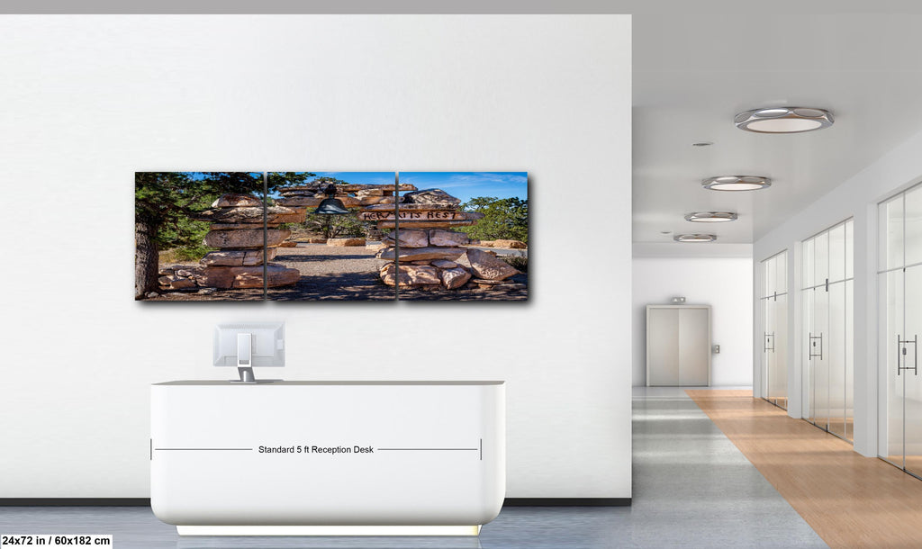 Hermits Rest Stone Entrance Bell at Grand Canyon National Park Arizona Photography Print